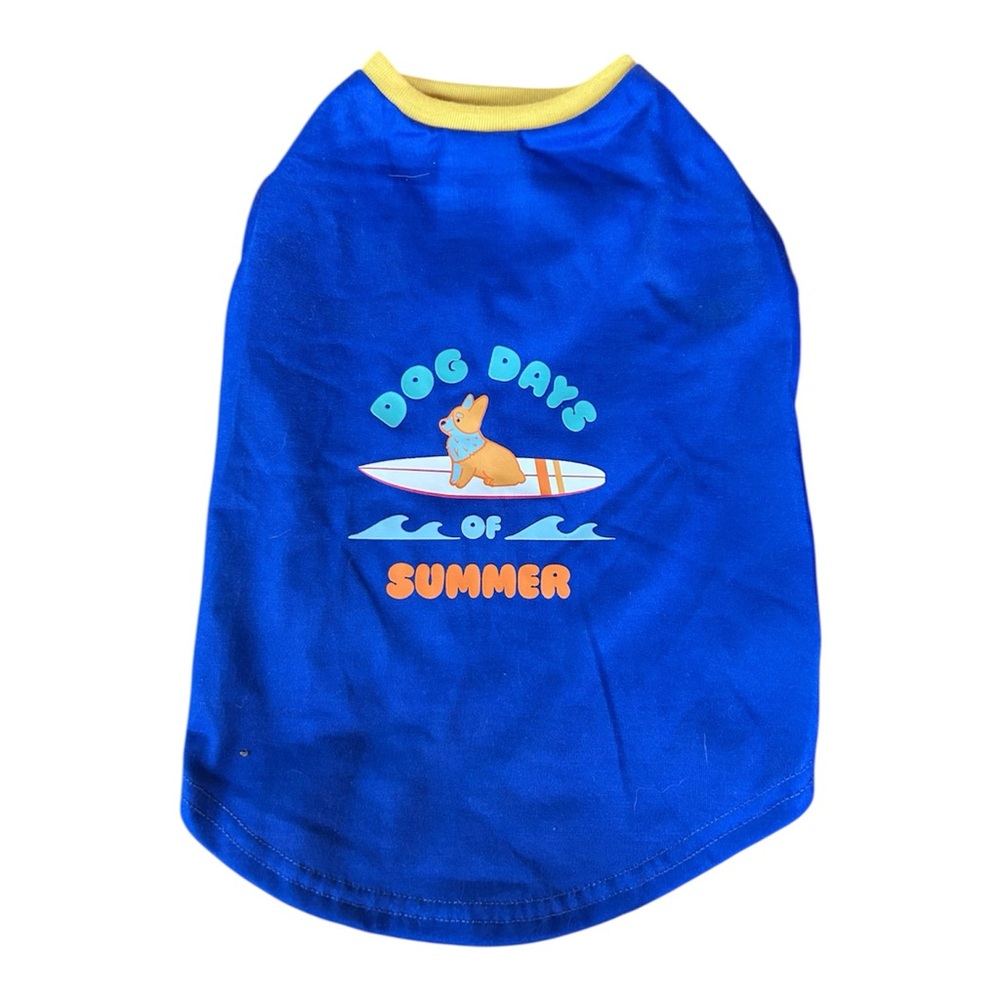 Top Paw Dog Days Summer corgi surfboard Dog Tee S